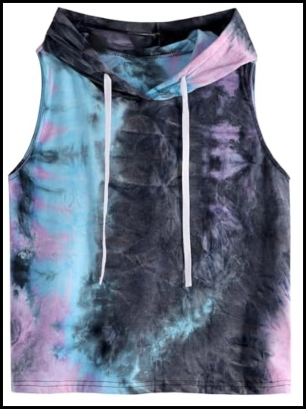Sleeveless Hoodie Tank Top Tie Dye Workout Activewear Women